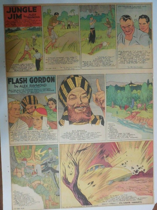 Flash Gordon Sunday by Alex Raymond from 12/26/1943 Large Full Page Size ! 