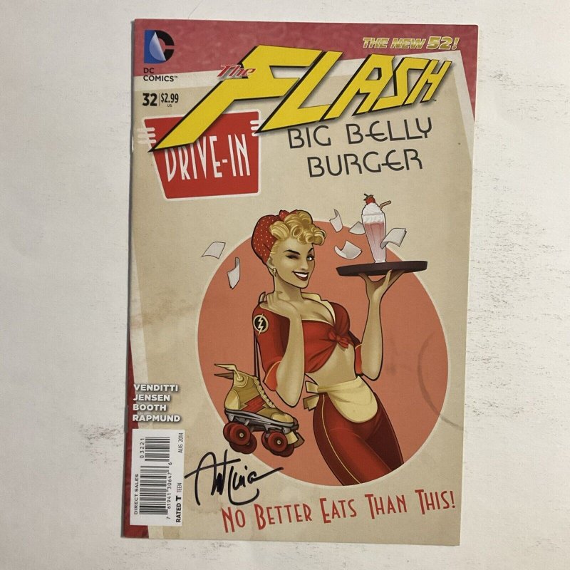 Flash 32 New 52 2014 Signed by Ant Lucia DC Comics NM near mint