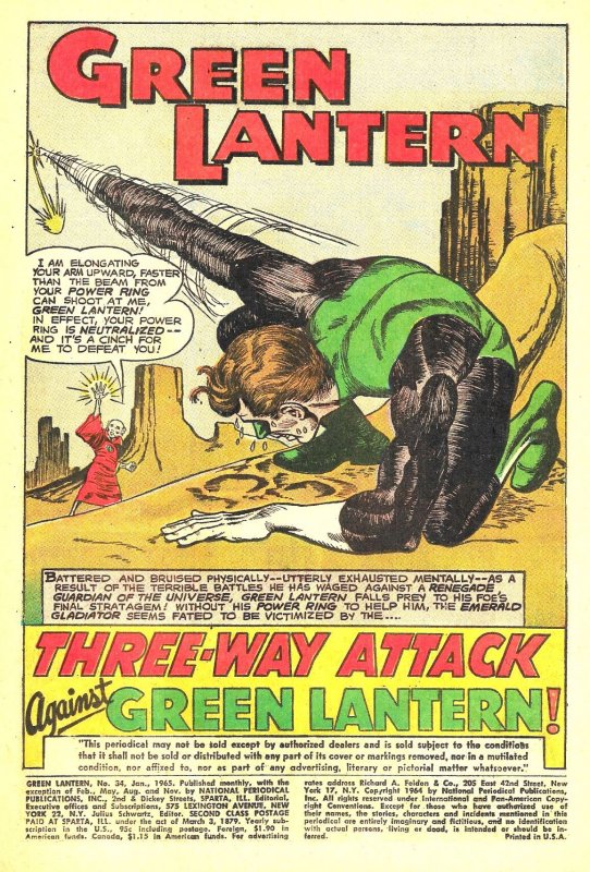 GREEN LANTERN #34 Vol.2 (Jan1965) 5.0 VG/FN  Gil Kane! HECTOR HAMMOND!