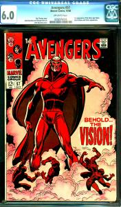 Avengers #57 CGC Graded 6.0 1st Vision (Silver Age)