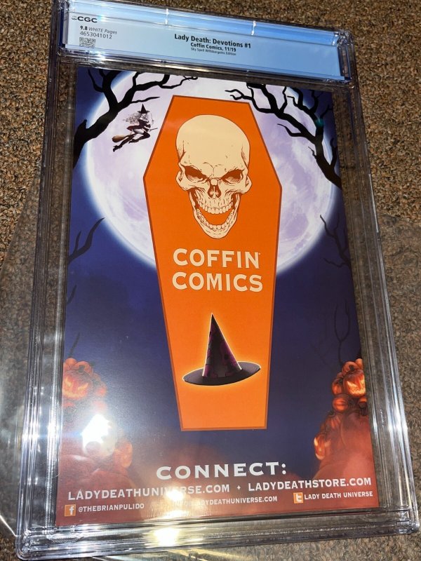 Lady Death Devotions 1 (2019), Sky Spell Variant, Ltd to 99, CGC Graded 9.8