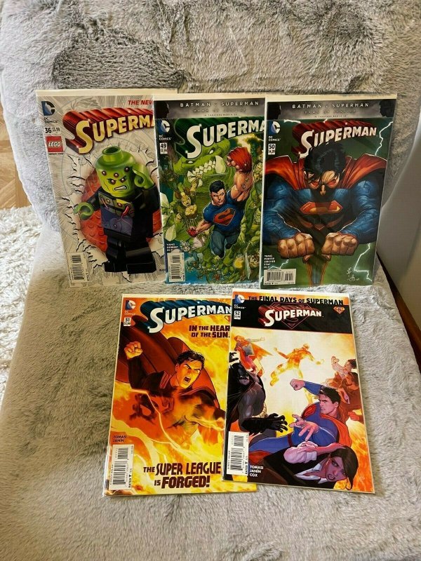 LOT OF 5 SUPERMAN The New 52 COMICS 36 LEGO VARIANT COVER 49 50 51 52 (2015)