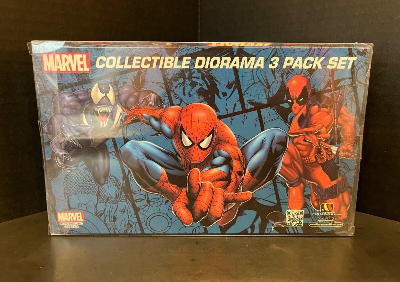 Monogram Marvel Spider-Man, Venom & Deadpool Collectible Diorama 3 Pack Set