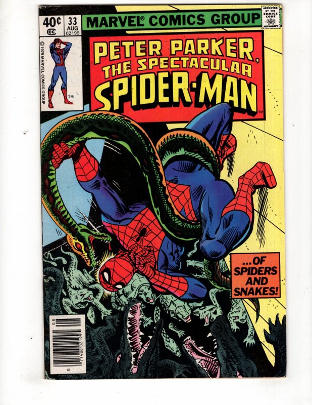 Spectacular Spider-Man 33 (1979) NIGHT OF THE IGUANA!  / ID#119