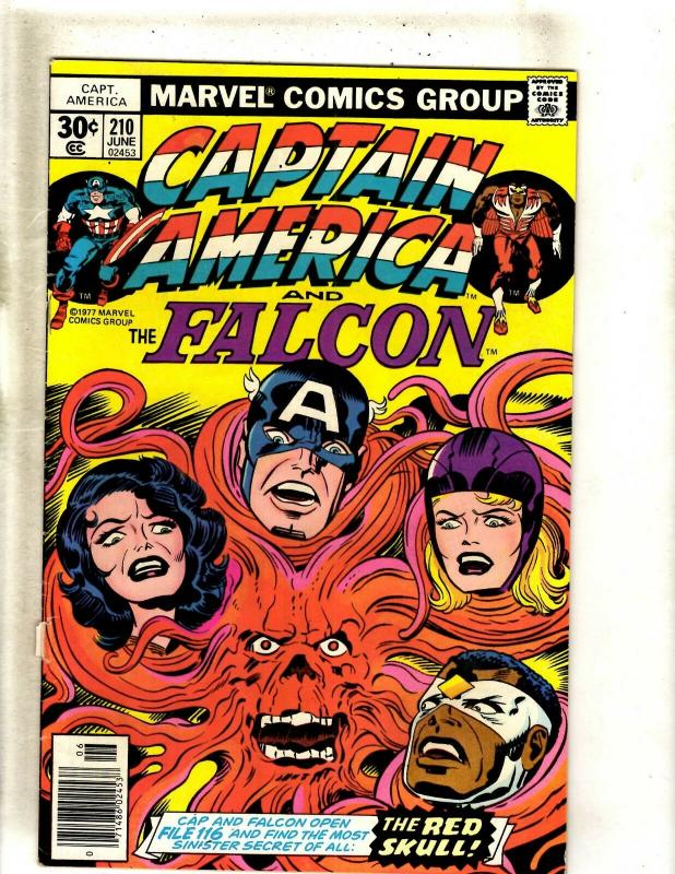 5 Captain America Marvel Comic Books # 207 208 209 210 211 KIRBY Falcon FM7