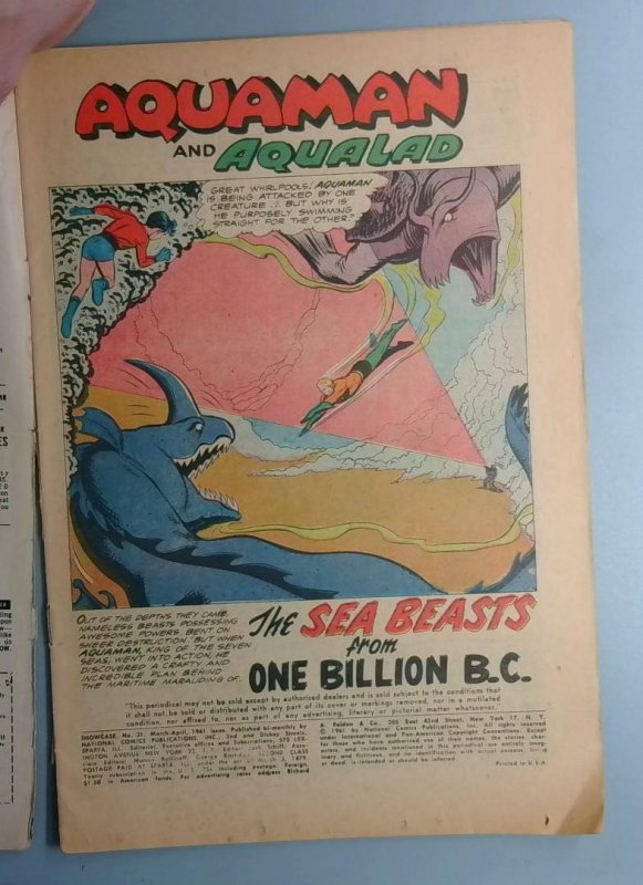 SHOWCASE #31 GD  Aquaman Tryout  DC 1961 BW1