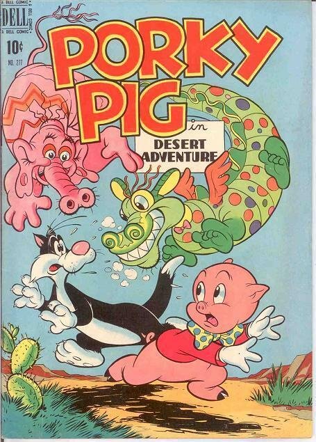 PORKY PIG F.C. 277 VG+  1950 Psychedelic Dragon cvr COMICS BOOK