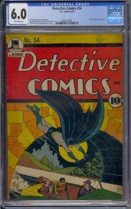 DETECTIVE COMICS #54 CGC 6.0 BATMAN AD FOR ALL-FLASH COMICS #1