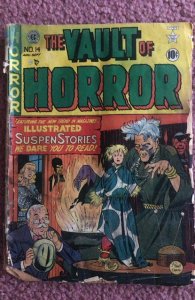 Vault of Horror #14 (1950)poor cond. flaking edge,stain&page tears