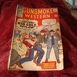 Gunsmoke Western 76 Jack Kirby Cover atlas Marvel Comic 1963 capture of kid Colt