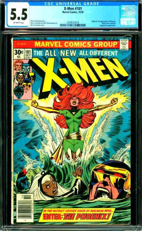 X-Men #101 CGC Graded 5.5 Origin and 1st appearance of Phoenix. Black Tom Cas...