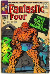 FANTASTIC FOUR #51 (June1966) 4.0 VG  A Jack Kirby / Stan Lee Classic!