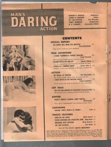 Man's Daring Action 8/1959-Candar-Betty Brosner cheesecake pix-Baboon Harem-VG