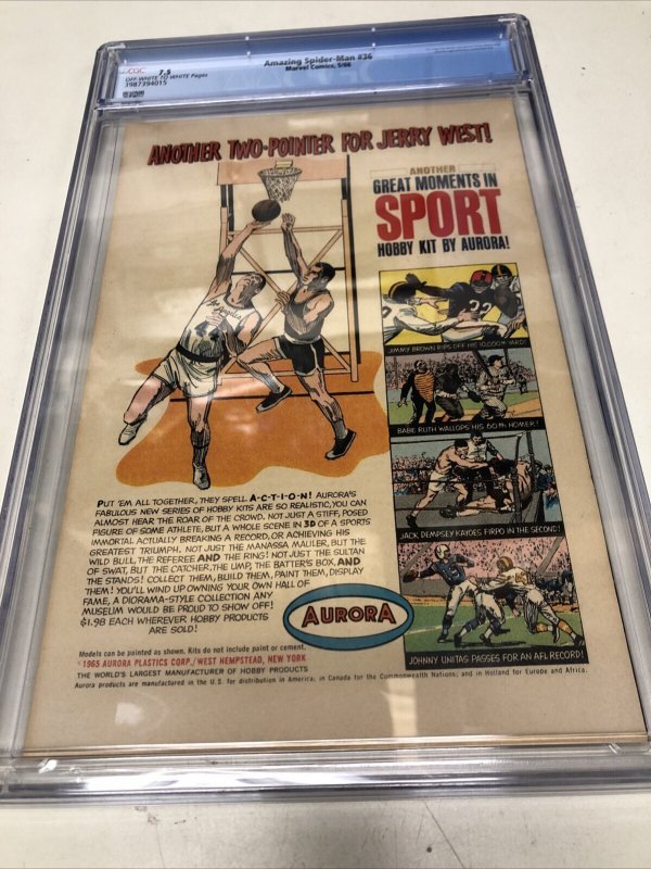 Amazing Spider-Man (1966) # 36 (CGC 7.5) Marvel Comics • Stan Lee • Steve Ditko