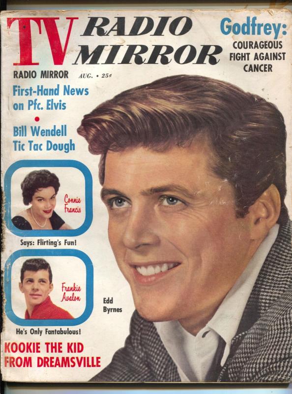 TV Radio Mirror-Edd Byrnes-Elvis-Connie Francis-Aug-1958