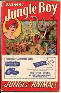 Wambi Jungle Boy #16 1952-Fiction House-jungle thrills-shoe store sticker-G
