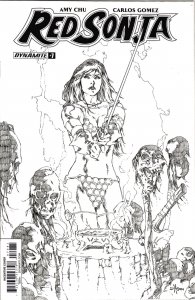 Red Sonja Volume 4 Rubi Black & White Sketch Cover H (2017) New