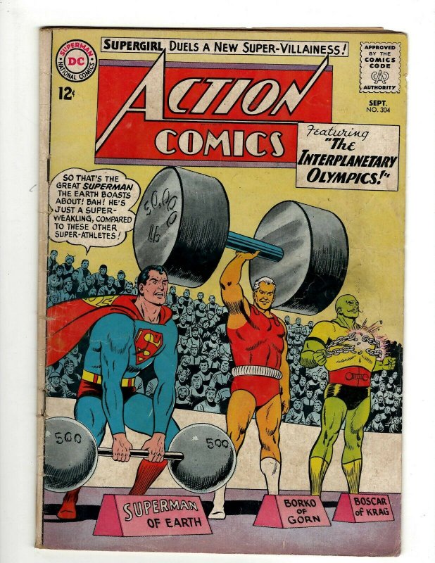 Action Comics # 304 FN- DC Comic Book Superman Batman Green Lantern Flash KD1