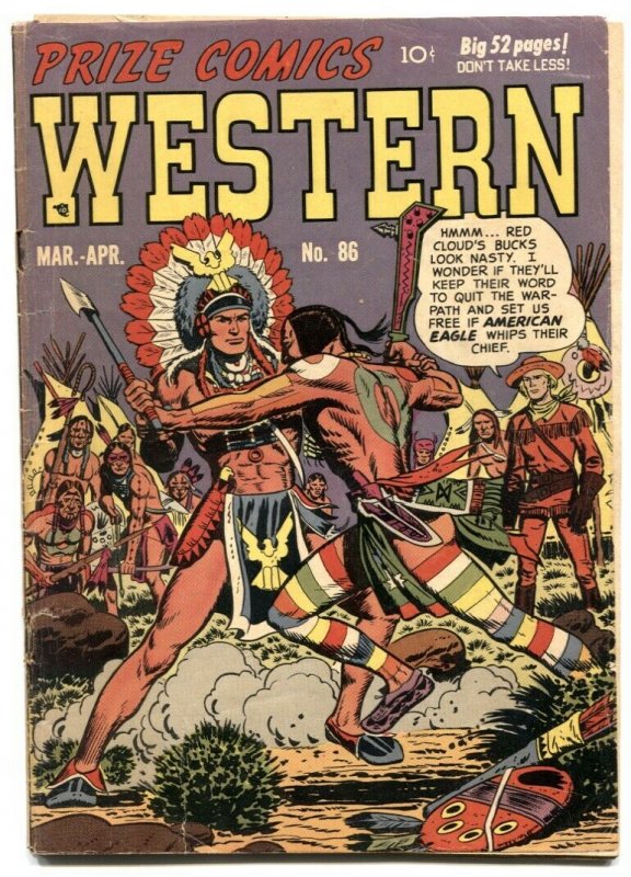 Prize Comics Western  #86 1951-American Eagle story-missing centerfold