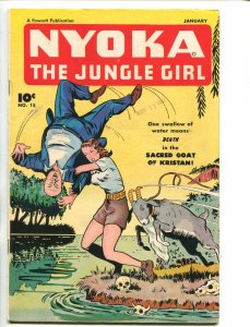 NYOKA THE JUNGLE GIRL #15 1948-FAWCETT-STRANGULATION-BOUND-GAGGED-fn/vf 