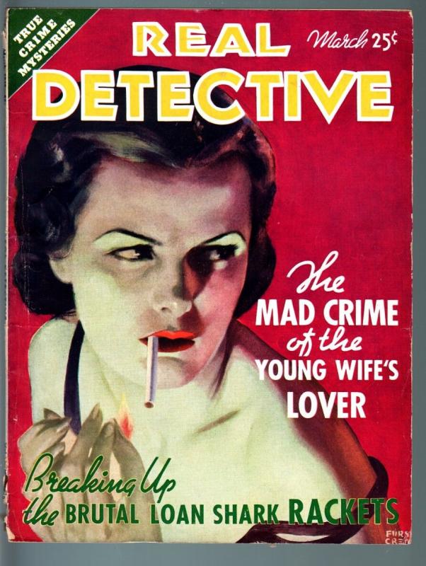 REAL DETECTIVE-1936 MAR-PULP TRUE CRIME-FOREIGN LEGION-PROHIBITION ERA CRIM VG-