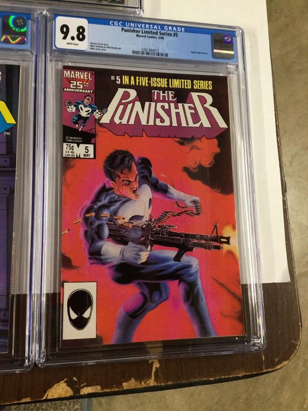 The Punisher Limited Series 1 2 3 4 5 1-5 All Cgc 9.8 White Pages Marvel Set 