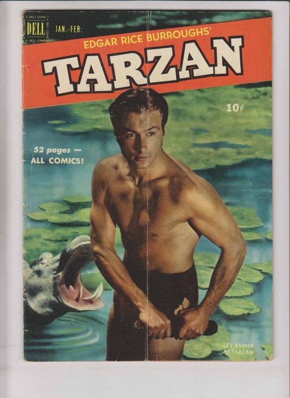 Edgar Rice Burroughs' Tarzan #19 VG february 1951 - lex barker photo cover dell