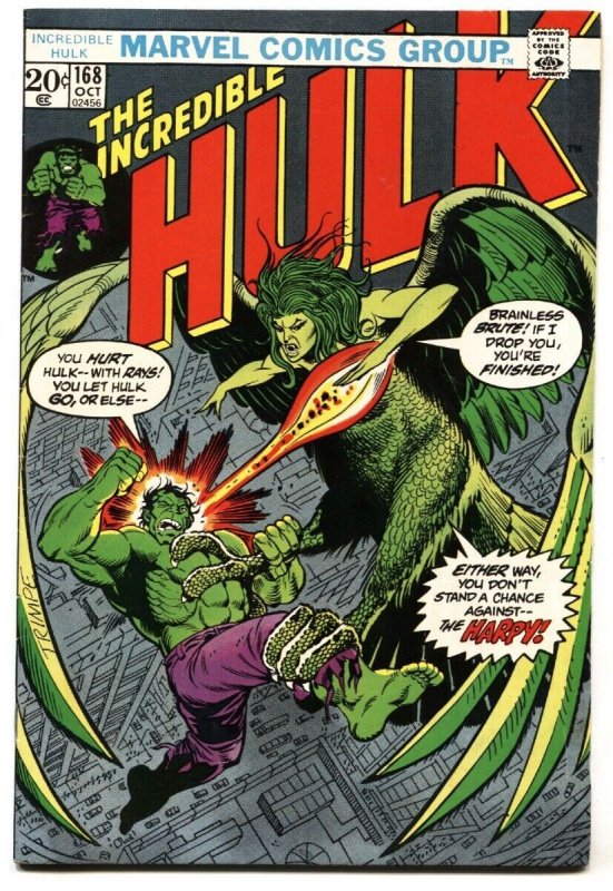 INCREDIBLE HULK #168-MARVEL-1st HARPY comic book VF-