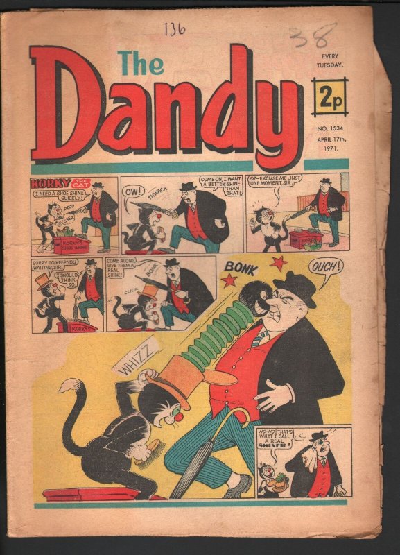 Dandy #1534 1971-D C Thompson-underground comix style-newspaper format-G