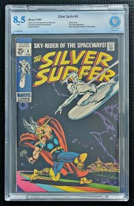 SIlver Surfer #4 CBCS 8.5 VF+ White pages Thor Loki in story Hulk Cameo Avengers