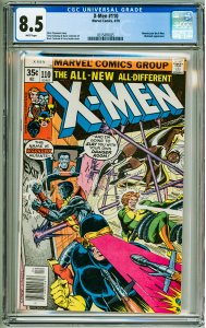 X-Men #110 CGC 8.5! White Pages!