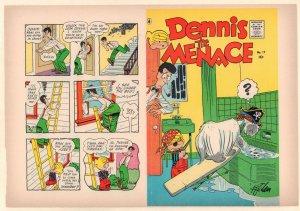 Dennis the Menace #17 Unused Comic Book Cover - Ruff in a Bath (Grade 8.0) 1956