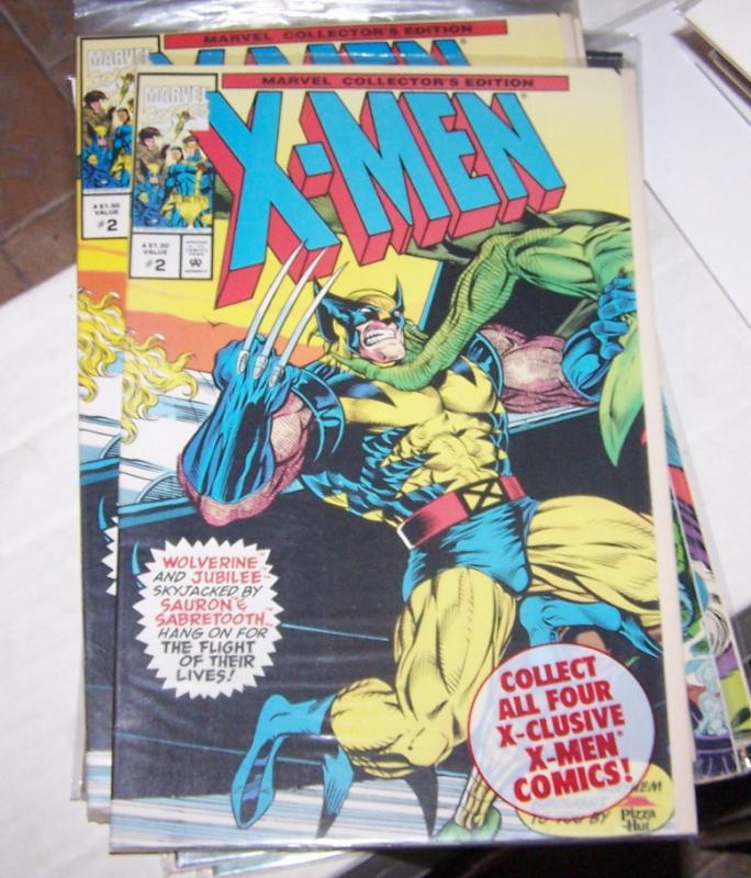 X-MEN # 2 MARVEL 1993 RARE PIZZA HUT POLYBAGGED wolverine +jubilee vs sabertooth