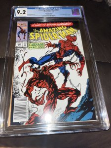 Amazing Spider-Man 361, 1st Appearance Carnage, Newsstand Variant CGC Graded 9.2