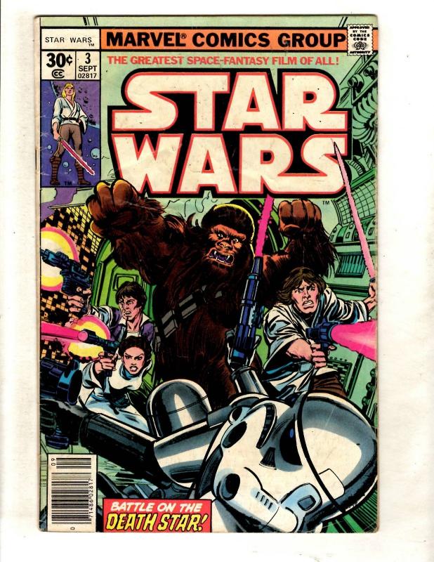 Star Wars # 3 FN- Marvel Comic Book Luke Skywalker R2D2 C3PO Jedi Han Solo JF15