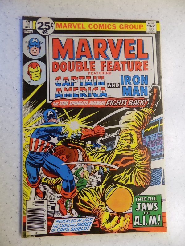 MARVEL DOUBLE FEATURE # 17 MARVEL BRONZE CAPTAIN AMERICA IRON MAN VG/FN