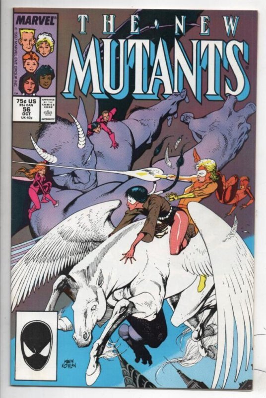 NEW MUTANTS #56, NM- CannonBall, Marvel 1983 1987, more in store