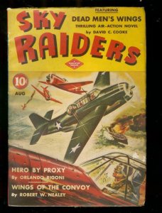 SKY RAIDERS PULP #5 AUG 1943-DEAD MENS WINGS-SCHOMBURG  VG