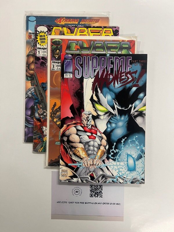 4 Image Comics Supreme # 15 + Cyber Force # 1 3 + Nightstrike # 1 65 JS30