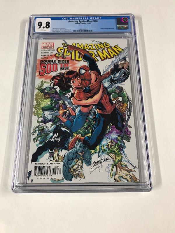 Amazing Spider-man 500 Cgc 9.8 White Pages New Cgc Case