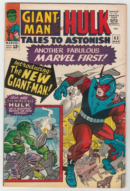 Tales To Astonish #65 (Mar-65) VF High-Grade Incredible Hulk, Giant Man, Wasp