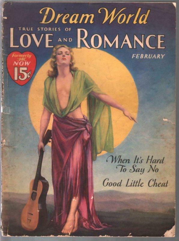 Dream World Love and Romance 2/1933-Clair Carter spicy cover-posed pix-pulp t...