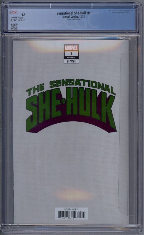 Sensational She-Hulk #1 2023 Marvel Comics CGC 9.9 Adam Hughes Foil Cover