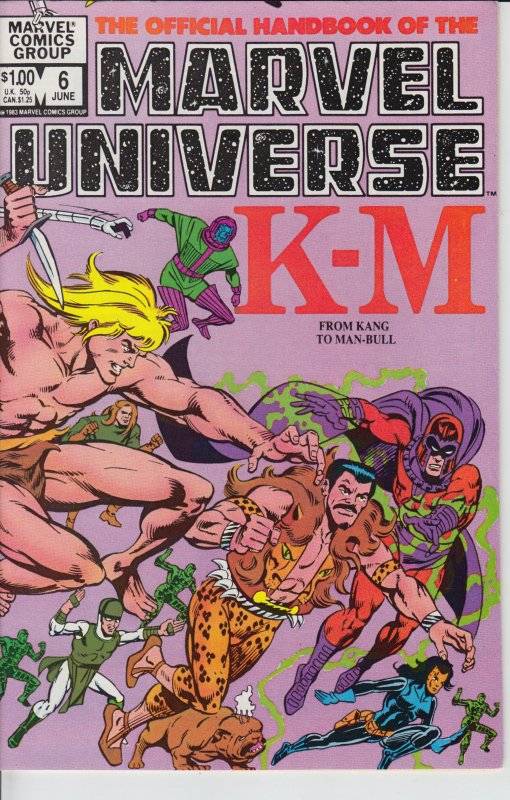 OFFICIAL HANDBOOK OF THE MARVEL UNIVERSE #6 (Jun 1983) NM 9.4