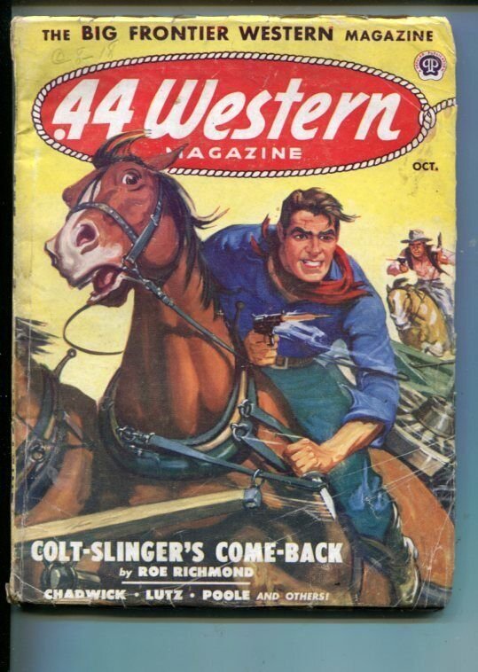 .44 WESTERN-10/1950-VIOLENT WESTERN PULP THRILLS- GUNFIGHT COVER-RICHMOND-vg