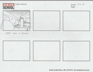 2004 LEGO BATMAN Storyboard Art by Mark Simon VF 8.0 Robin Rocket Launch 25-9
