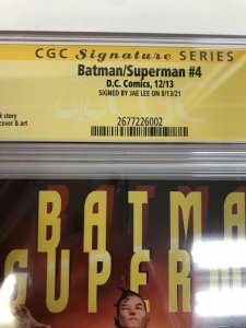 Batman/superman (2014) #4 (CGC 9.8 WP SS) Signed By Jae Lee | Newsstand Rare
