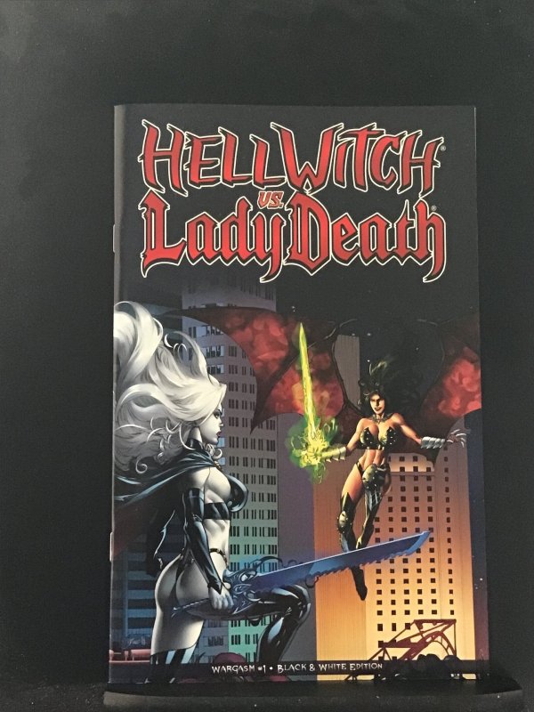 Hellwitch vs. Lady Death: Wargasm #1 Black and White Edition from kickstarter