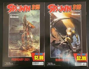 Spawn 2PC LOT #314-315 - 1st Cameo Appearance of Plague Spawn (9.2OB) 2021