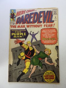 Daredevil #4 (1964) 1st Appearance of The Purple Man VG condition